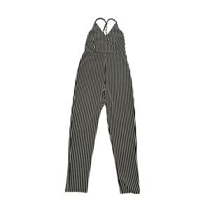 Primi Size Medium Black and White Pinstripe Romper Jumper